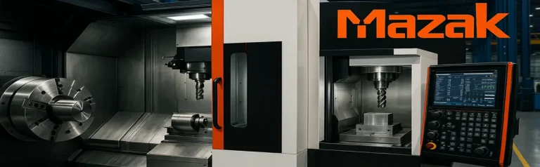 Yamazaki Mazak CNC machine operating in a smart factory